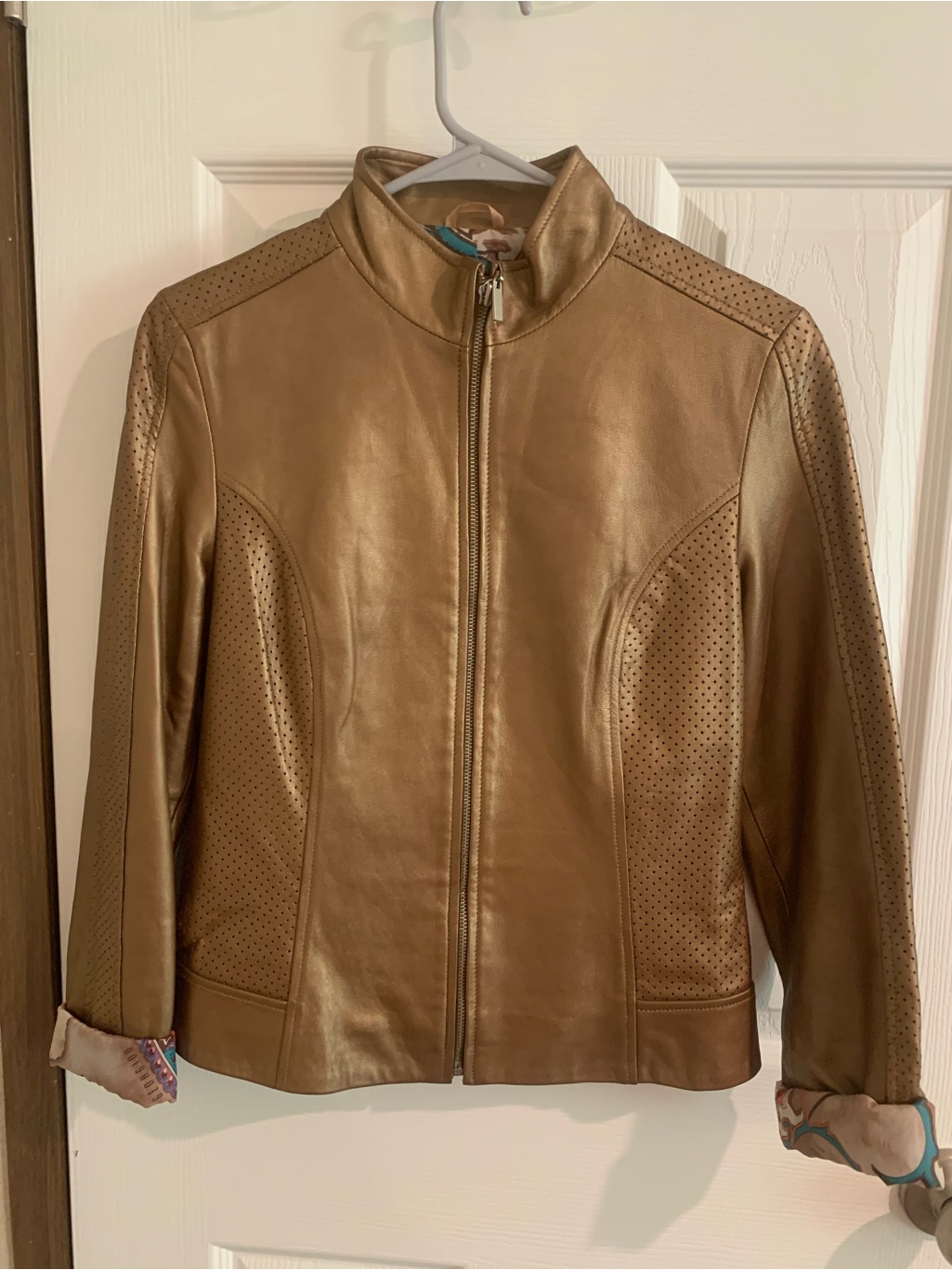 Genuine Leather Y2k Georgiou Studio Paisley Jacket